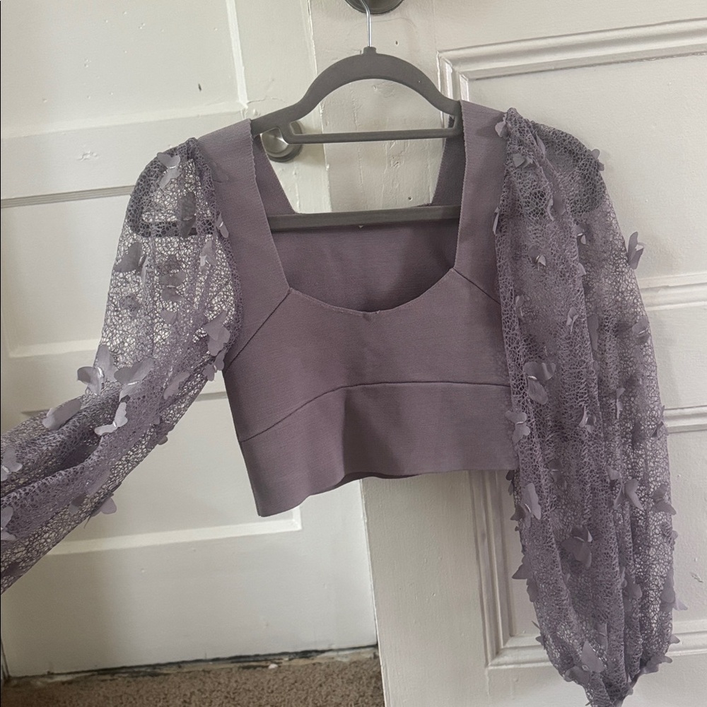 Free People Lavender Lace Blouse